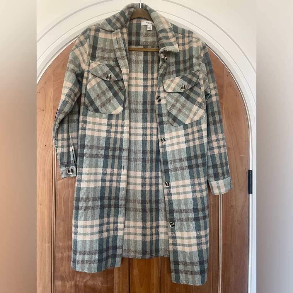 Plaid Flannel Duster with Pockets